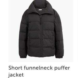 J. Crew Black Puff Coat